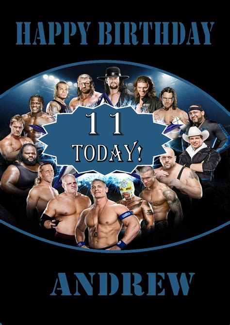 personalised wwe wrestlemania birthday card