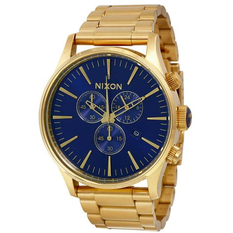 nixon nixon men s sentry chronograph l gold tone watch a3861922