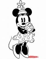 Minnie Classic Coloring Mouse Pages Disneyclips Romantic sketch template