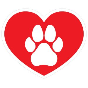 love  dog heart  paw sticker
