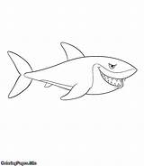 Coloring Shark Pages Animals Kids Coloringpages Site sketch template