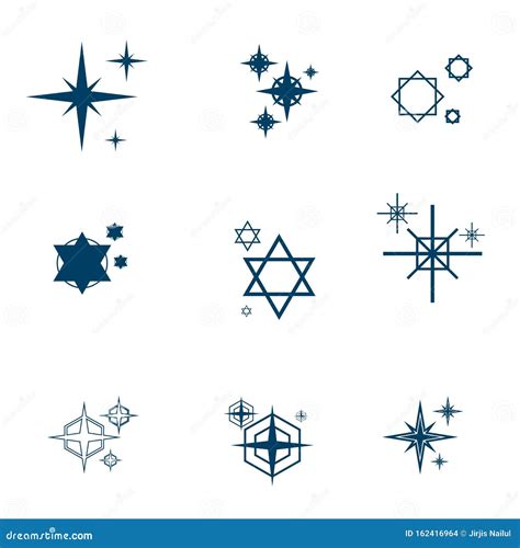 star icons premium black  outline symbols  star shapes stock
