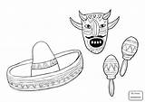 Sombrero Coloring Maracas Mexican Pages Pinata Mask Food Mexico Color Chili Getcolorings Getdrawings Drawing Colorings Printable Print Supercoloring sketch template