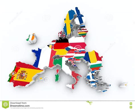 map europe union  brexit state flags stock illustration illustration  cyprus ireland