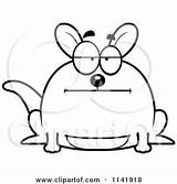 Kangaroo Bored Chubby Clipart Cartoon Cory Thoman Outlined Coloring Vector 2021 sketch template