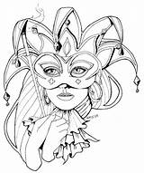 Masquerade Coloring Mask Pages Getcolorings Color sketch template