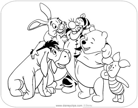 winnie  pooh friends coloring pages disneyclipscom
