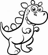 Dinosaur Coloring Pages Cute Kids Dino Dinosaurs Drawing Toddlers Baby Cartoon Printable Colouring Sheets Color Para Summer Print Easy Getdrawings sketch template