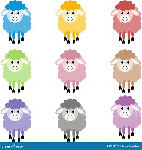 cute sheep   colors stock vector illustration  isolated