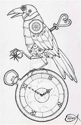 Drawing Steampunk Line Examples Shell Coloring Drawings Clock Tattoo Clockwork Dessin Raven Turtle Pages Coloriage Google Deviantart Animal Sketches Animals sketch template