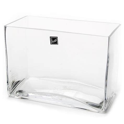 Glass Rectangle Vase 20x10x15cmh Clear