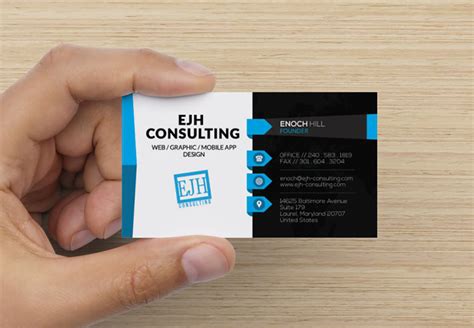 business cards ejh consulting llc branding web design graphics  mobile apps