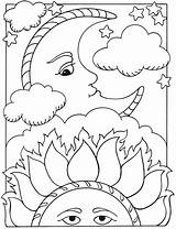 Moon Coloring Pages Phases Getcolorings Star sketch template
