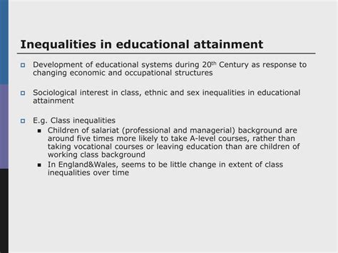 Ppt Investigating Inequalities In Educational Attainment Powerpoint