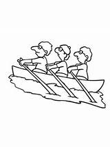 Pages Coloring Rowing Boat Kayak Team Kids Drawing Printable Paddle Color sketch template