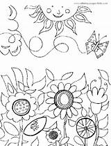 Colorat Flori Paisagem Planse Soarelui Floarea Fiore Colorear P61 Encantado Desene Florido Desenho Borboleta Jardines Kleurplaten Plantillas Primiiani Stampare Kleurplaat sketch template