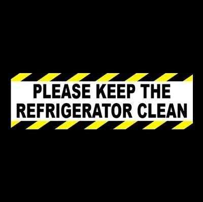 refrigerator clean business store sticker sign