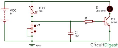 thermistor based thermostat circuit diagram