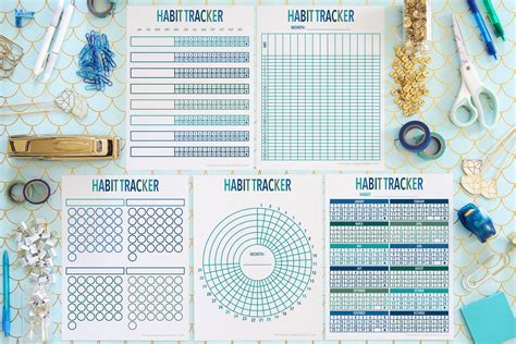 habit tracker printable templates