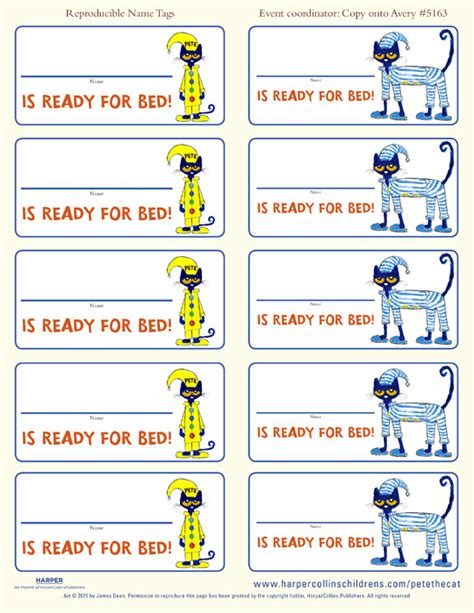 pete  cat   bedtime blues  tags
