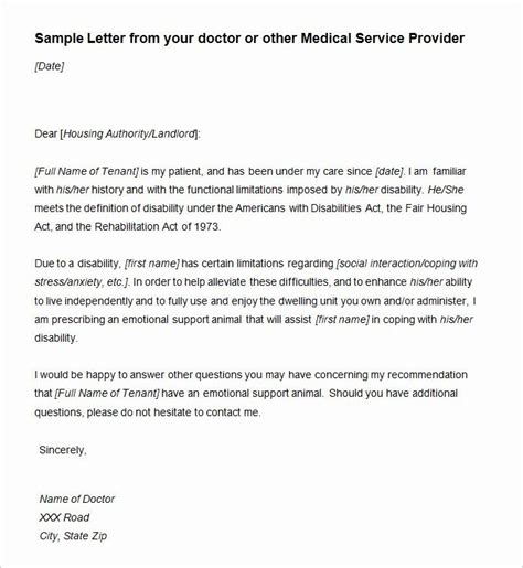 sample letter  doctor  disability