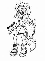 Equestria Coloring Girls Pages Pony Little Applejack Print Kids Colorpages sketch template