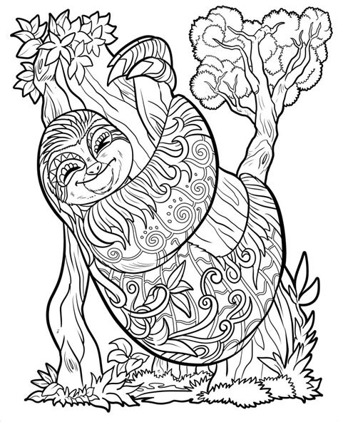 zentangle sloths coloring page  adult coloringbay