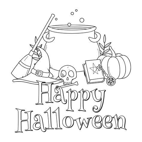 happy halloween printable coloring pages printableecom