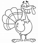 Coloring Printable Turkey Thanksgiving Crafts Cartoon Printablee Kids Pages sketch template