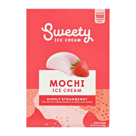 sweety ice cream strawberry mochi ice cream pieces  oz  count