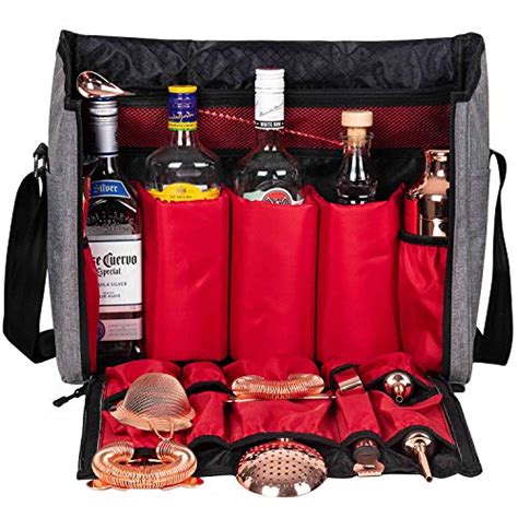 jillmo travel bartender bag   portable cocktail shaker set bag