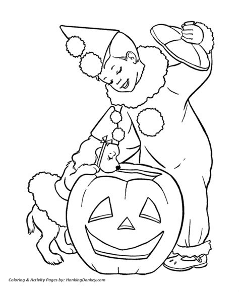 halloween costume coloring pages clown boy halloween costume