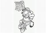 Basketball Garfield Coloring Pages Printable sketch template