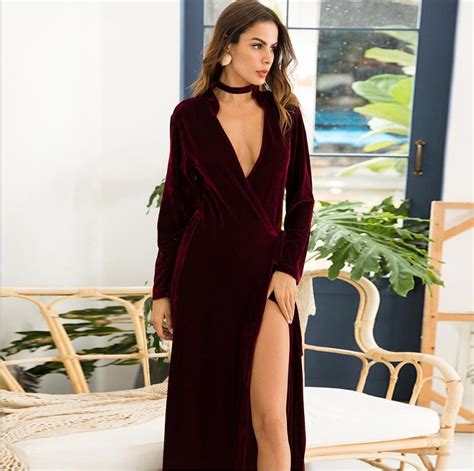 two ways of wearing elegant streetwear autumn 2018 sexy long dresses long sleeve vintage maxi