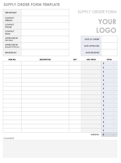 order form templates smartsheet