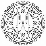 Pascua Pasqua Mandalas Illustrazione Coloritura Conejito sketch template