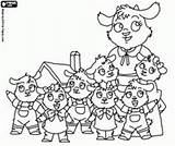 Wolf Seven Coloring Para Kids Pages Little Goats Colorear Geitjes Sprookje Sete Colorir Imprimir Mother Sprookjes Knutselen Kinderen Boeken Cabras sketch template