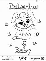 Coloring Kids Pages Ballerina Ruby Printable sketch template