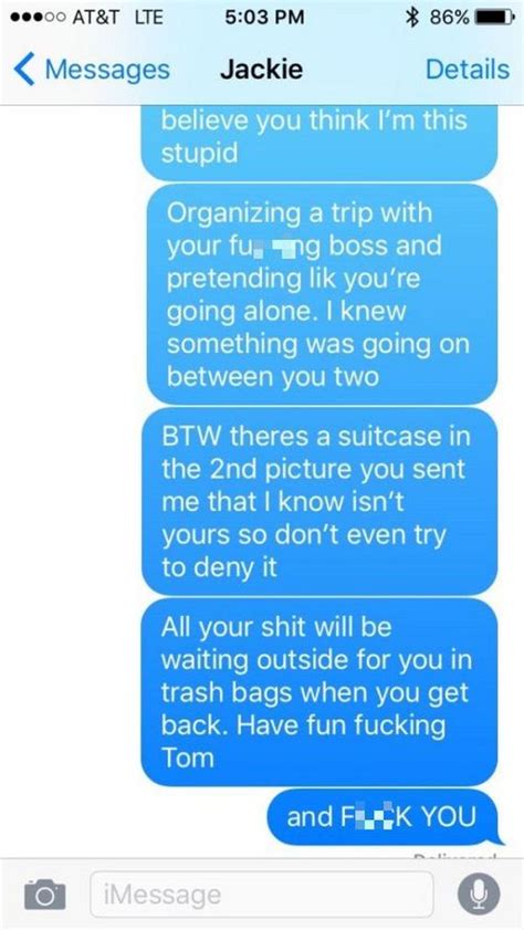 cheating girlfriend gets busted while sending her