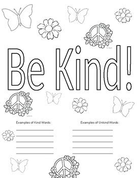 kindness coloring  sheet  mary taylor tpt