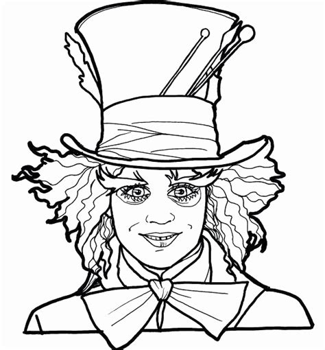 mad hatter top hat coloring pages