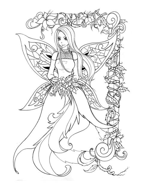 detailed fairy coloring pages  adults ovnoconwitt