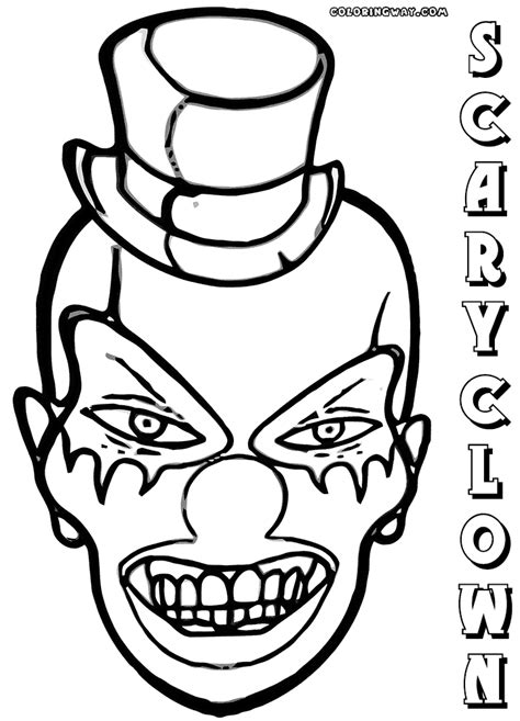 snudurvaselin scary clown coloring pages
