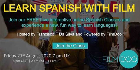 free spanish class tonight using films watch a film and