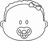 Baby Face Coloring Clipart Faces Girl Pacifier Book Drawing Greatest Getdrawings sketch template