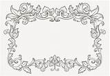 Filigree Border Vector Vintage Floral Simple Patterns Vectors Clipart Flower Graphics Size Ornament Cliparts Icon sketch template