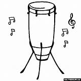 Conga Coloring Drum Instruments African Pages Musical Congas Drums Steel Color Music Thecolor sketch template