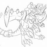 Digimon Lineart Shoutmon sketch template
