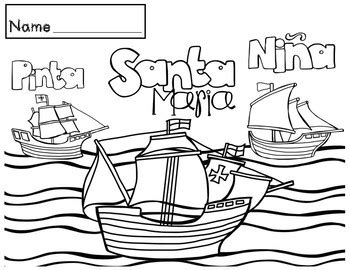 columbus day coloring sheets  red headed teacher tpt