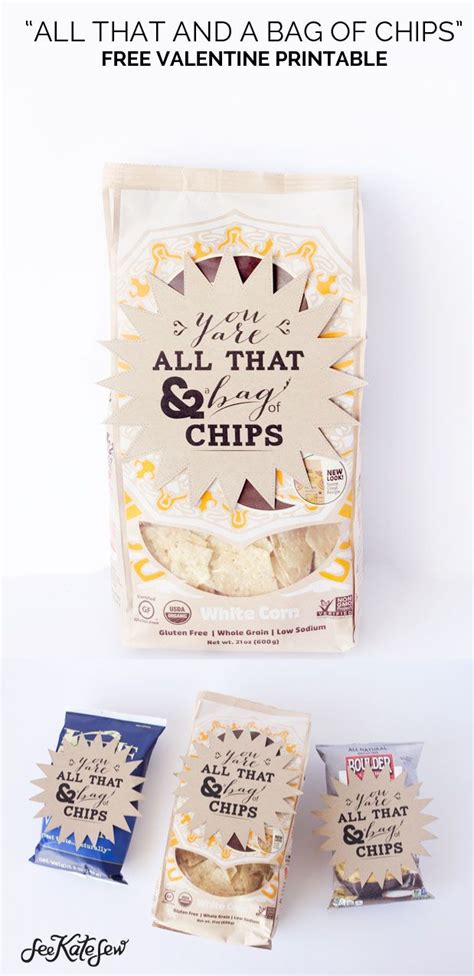 bag  chips printable valentine idea diy